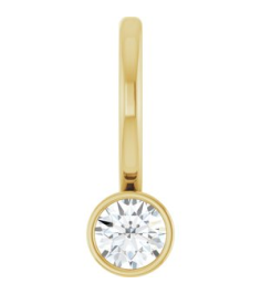 88105 Pendant Set 14K Yellow Round Natural Diamond 3Mm 110 Ct I1, G-H Polished 110 Ct Natural Diamond Bezel-Set Pendant