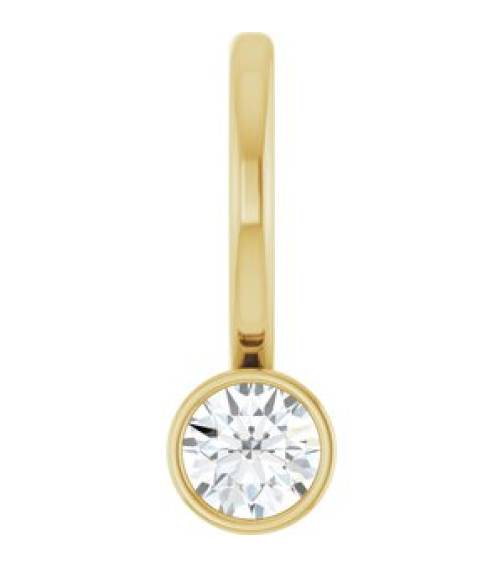 88105 Pendant Set 14K Yellow Round Natural Diamond 3Mm 110 Ct I1, G-H Polished 110 Ct Natural Diamond Bezel-Set Pendant