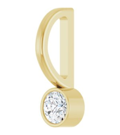 88105 Pendant Set 14K Yellow Round Natural Diamond 3Mm 110 Ct I1, G-H Polished 110 Ct Natural Diamond Bezel-Set Pendant