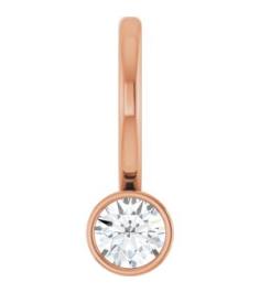 88105 Pendant Set 14K Rose Round Natural Diamond 3Mm 110 Ct I1, G-H Polished 110 Ct Natural Diamond Bezel-Set Pendant