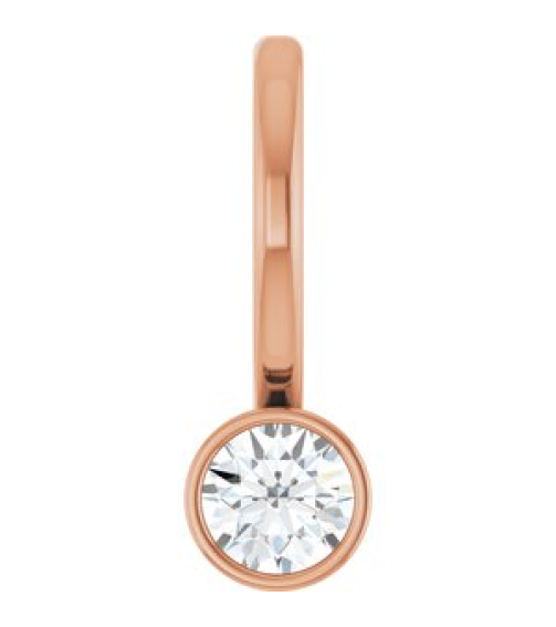 88105 Pendant Set 14K Rose Round Natural Diamond 3Mm 110 Ct I1, G-H Polished 110 Ct Natural Diamond Bezel-Set Pendant