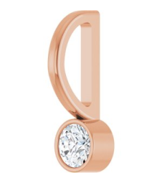 88105 Pendant Set 14K Rose Round Natural Diamond 3Mm 110 Ct I1, G-H Polished 110 Ct Natural Diamond Bezel-Set Pendant