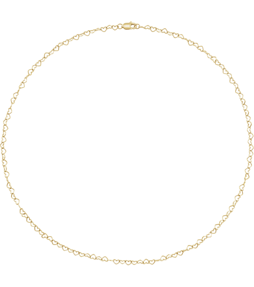 Ch1207 14K Yellow Heart 3.2 Mm 7 In Lobster Clasp Polished Heart Chain