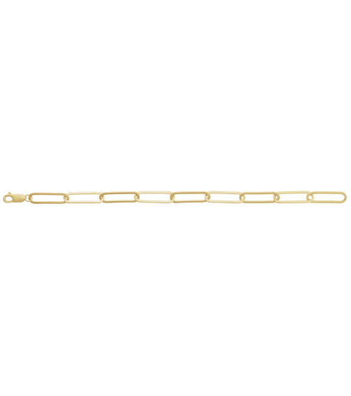 Ch1208 14K Yellow Gold Filled Paperclip-Style 6.2 Mm 7 In Lobster Clasp Polished Paperclip-Style Chain