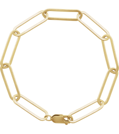 Ch1208 14K Yellow Gold Filled Paperclip-Style 6.2 Mm 7 In Lobster Clasp Polished Paperclip-Style Chain