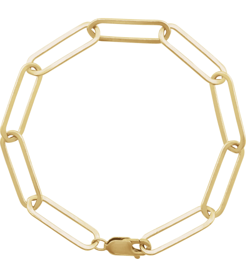 Ch1208 14K Yellow Gold Filled Paperclip-Style 6.2 Mm 7 In Lobster Clasp Polished Paperclip-Style Chain