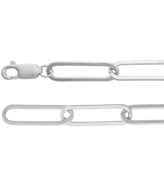 Ch1208 Sterling Silver Paperclip-Style 6.2 Mm 7 In Lobster Clasp Polished Paperclip-Style Chain