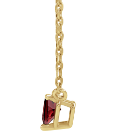 88055 Necklace Set 14K Yellow Heart Natural Mozambique Garnet 4 X 4 Mm 16-18 In Polished Mozambique Garnet Solitaire Necklace