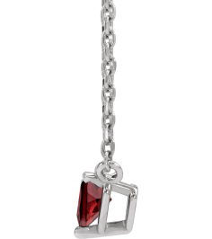 88055 Necklace Set Platinum Heart Natural Mozambique Garnet 4 X 4 Mm 16-18 In Polished Mozambique Garnet Solitaire Necklace