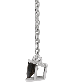 88055 Necklace Set Platinum Heart Natural Black Onyx 4 X 4 Mm 16-18 In Polished Black Onyx Solitaire Necklace