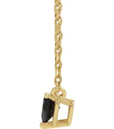 88055 Necklace Set 14K Yellow Heart Natural Black Onyx 4 X 4 Mm 16-18 In Polished Black Onyx Solitaire Necklace