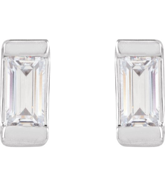 2000410 14K White Set Straight Baguette Lab-Grown Diamond Pair 3 X 1.5Mm .08 Ctw Vs, G-H Friction Friction Backs Included Polished .08 Ctw Lab-Grown Diamond Earrings