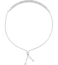 Brc894 Bracelet 14K White Set Lab-Grown Diamond Round 2 Mm 9 12 In Si1-Si2, G-H Polished 1 Ctw Lab-Grown Diamond Bolo Bracelet