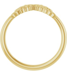 R50001 Ring 10K Yellow Polished Stackable Angel Wings Ring