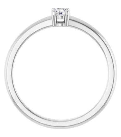 72314 Ring Set 14K White Round 3 Mm Polished 110 Ct Natural Diamond Ring
