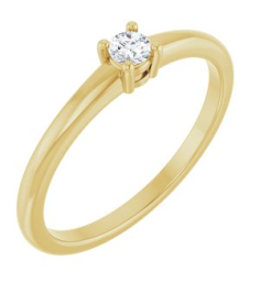 72314 Ring Set 14K Yellow Round 3 Mm Polished 110 Ct Natural Diamond Ring