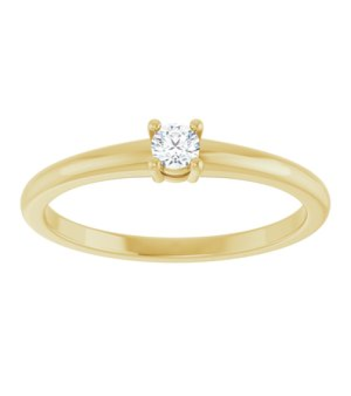72314 Ring Set 14K Yellow Round 3 Mm Polished 110 Ct Natural Diamond Ring