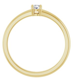 72314 Ring Set 14K Yellow Round 3 Mm Polished 110 Ct Natural Diamond Ring
