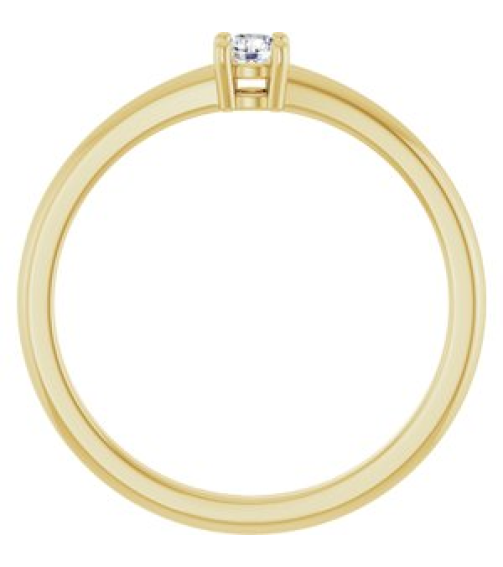 72314 Ring Set 14K Yellow Round 3 Mm Polished 110 Ct Natural Diamond Ring
