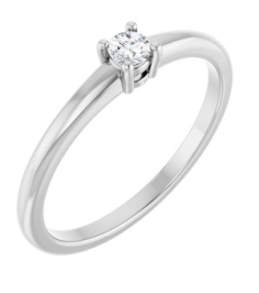 72314 Ring Set Platinum Round 3 Mm Polished 110 Ct Natural Diamond Ring