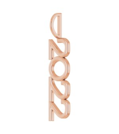 87773 Pendant 14K Rose 2022 31.42 X 4.28 Mm Polished 