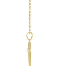 R50012 Necklace Set 14K Yellow Round Natural Diamond 1.5Mm 0.015 Ct I1, G-H 16-18 In Polished .015 Ct Natural Diamond Cross Necklace