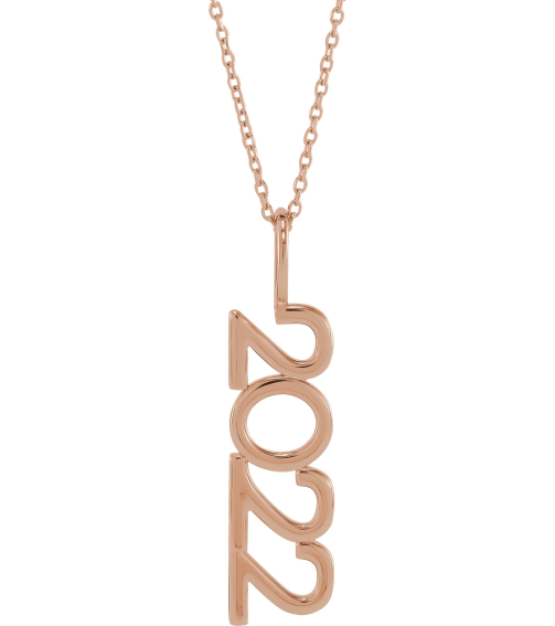 87773 Necklace 14K Rose 2022 27.57 X 7.97 Mm 16-18 In Polished 