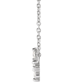 R42420 Necklace Set Platinum Round Natural Diamond 2Mm 18 Ctw VsSi1, Ghi 16-18 In Polished 18 Ctw Natural Rose-Cut Diamond Sideways Cross Necklace