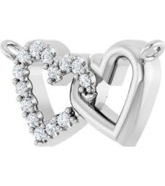 88139 Necklace Center Set 14K White Round Natural Diamond 1Mm 0.05 Ctw I1, G-H Polished .05 Ctw Natural Diamond Interlocking Heart Necklace Center