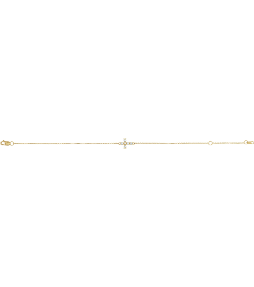 Brc885 Bracelet Set 14K Yellow Round Natural Diamond 2Mm 18 Ctw VsSi1, Ghi 6 12-7 12 In Polished 18 Ctw Natural Rose-Cut Diamond Sideways Cross Bracelet