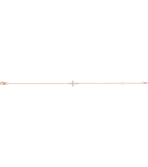 Brc885 Bracelet Set 14K Rose Round Natural Diamond 2Mm 18 Ctw VsSi1, Ghi 6 12-7 12 In Polished 18 Ctw Natural Rose-Cut Diamond Sideways Cross Bracelet