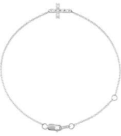 Brc885 Bracelet Set Sterling Silver Round Natural Diamond 2Mm 18 Ctw VsSi1, Ghi 6 12-7 12 In Polished 18 Ctw Natural Rose-Cut Diamond Sideways Cross Bracelet