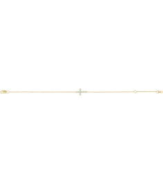 Brc885 Bracelet Set 14K Yellow Round Natural White Opal 2 Mm 6 12-7 12 In Polished Natural White Opal Sideways Cross Bracelet