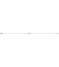 Brc885 Bracelet Set 14K Rose Round Natural White Opal 2 Mm 6 12-7 12 In Polished Natural White Opal Sideways Cross Bracelet