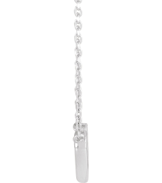 88139 Necklace Set 14K White Round Natural Diamond 1Mm 0.05 Ctw I1, G-H 16-18 In Polished .05 Ctw Natural Diamond Petite Double Interlocking Heart Necklace