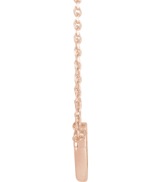88139 Necklace Set 14K Rose Round Natural Diamond 1Mm 0.05 Ctw I1, G-H 16-18 In Polished .05 Ctw Natural Diamond Petite Double Interlocking Heart Necklace