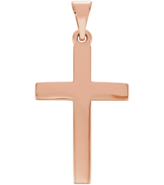 R41279 Pendant 14K Rose 15.23 X 7.38 Mm Polished Cross Pendant