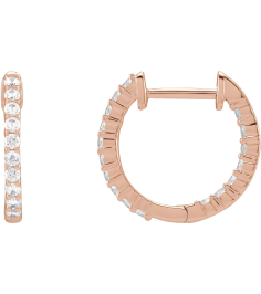 653631 Earring Set 14K Rose 14.5 Mm 1.66 Mm Natural Diamond Round 1.5Mm 12 Ctw I1, Gh Pair Hinged Polished 12 Ctw Natural Diamond Inside-Outside Hoop Earrings