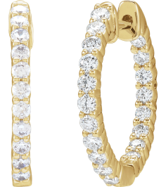 653631 Earring Set 14K Yellow 17.2 Mm 2.15 Mm Natural Diamond Round 1.75Mm 34 Ctw I1, Gh Pair Hinged Polished 34 Ctw Natural Diamond Inside-Outside Hoop Earrings