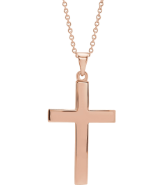 R41279 Necklace 14K Rose 15.23 X 7.38 Mm 18 In Polished Cross Necklace