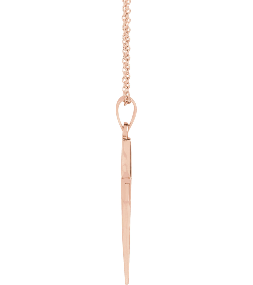 R41279 Necklace 14K Rose 15.23 X 7.38 Mm 18 In Polished Cross Necklace