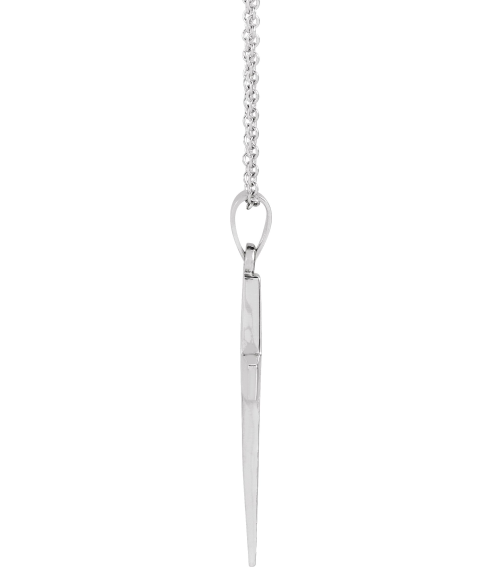 R41279 Necklace 14K White 15.23 X 7.38 Mm 18 In Polished Cross Necklace
