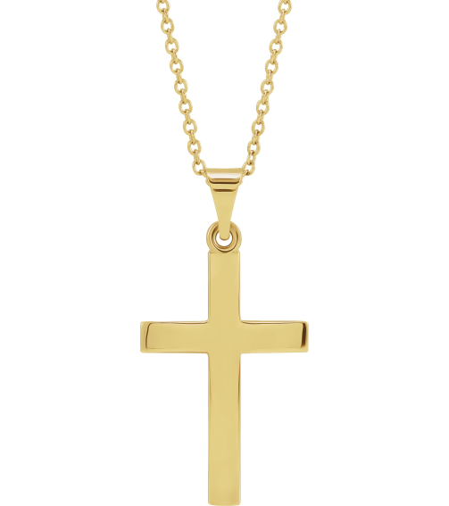 R41279 Necklace Sterling Silver 15.23 X 7.38 Mm 18 In Polished Cross Necklace