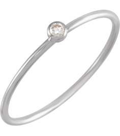 653716 Ring Set 14K White 8 Natural Diamond Round 2 Mm Si1, G+ 0.03 Ct Polished .03 Ct Natural Diamond Stackable Ring