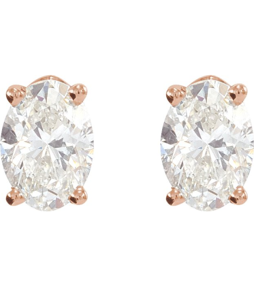 1870 Platinum Set Oval Natural Diamond Pair 7 X 5Mm 1 12 Ctw Si2-Si3, Ghi Friction Friction Backs Included 4-Prong Polished 4-Prong Light Wire Basket Earring
