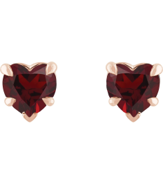 88090 Earring Set Natural Mozambique Garnet Heart 5 X 5 Mm 14K Rose Pair Friction Backs Included Polished Natural Mozambique Garnet 5-Claw Prong Earrings