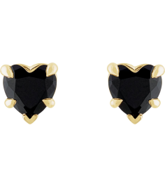 88090 Earring Set Natural Black Onyx Heart 5 X 5 Mm 14K Yellow Pair Friction Backs Included Polished Natural Onyx 5-Claw Prong Earrings