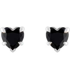 88090 Earring Set Natural Black Onyx Heart 5 X 5 Mm Sterling Silver Pair Friction Backs Included Polished Natural Onyx 5-Claw Prong Earrings