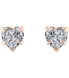 88090 Earring Set Natural White Sapphire Heart 5 X 5 Mm 14K Rose Pair Friction Backs Included Polished Natural White Sapphire 5-Claw Prong Earrings