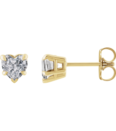 88090 Earring Set Natural White Sapphire Heart 5 X 5 Mm 14K Yellow Pair Friction Backs Included Polished Natural White Sapphire 5-Claw Prong Earrings
